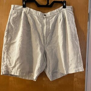 Jos. A. Bank Ivory Beige Men's 9” Shorts 100% Linen Beach Golf Resort Wear 42W